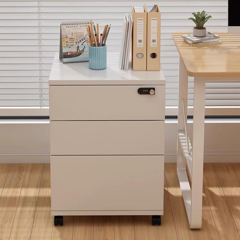 办公室文件柜木质密码锁矮柜储物柜置物边柜移动柜桌下收纳抽屉柜