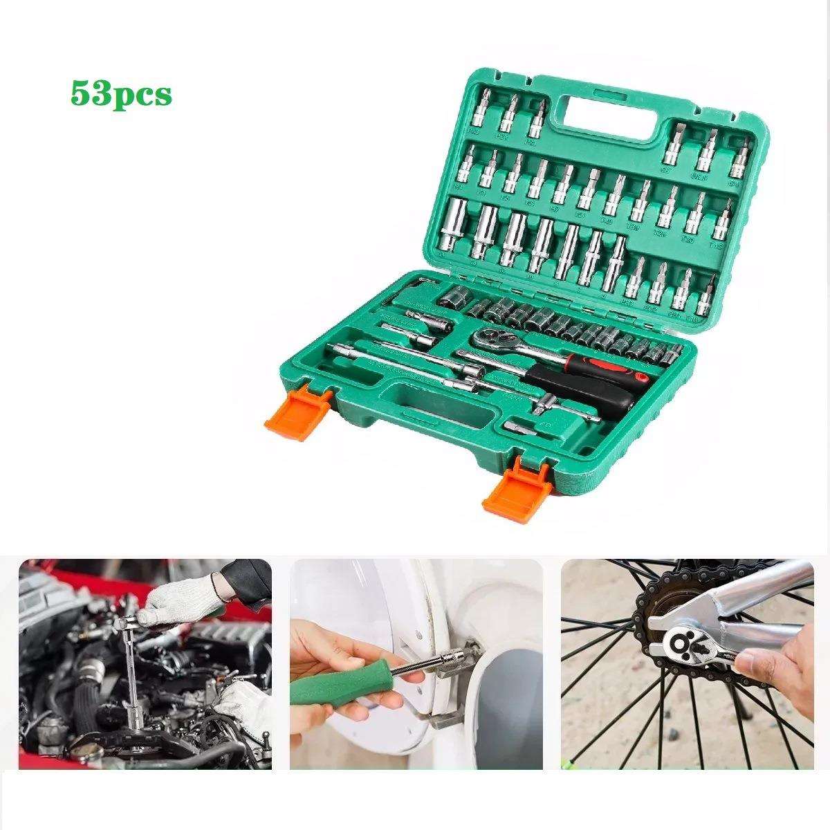 46/53/108/14pcs套装汽车维修工具套装 套筒扳手 棘轮扳手 多X20