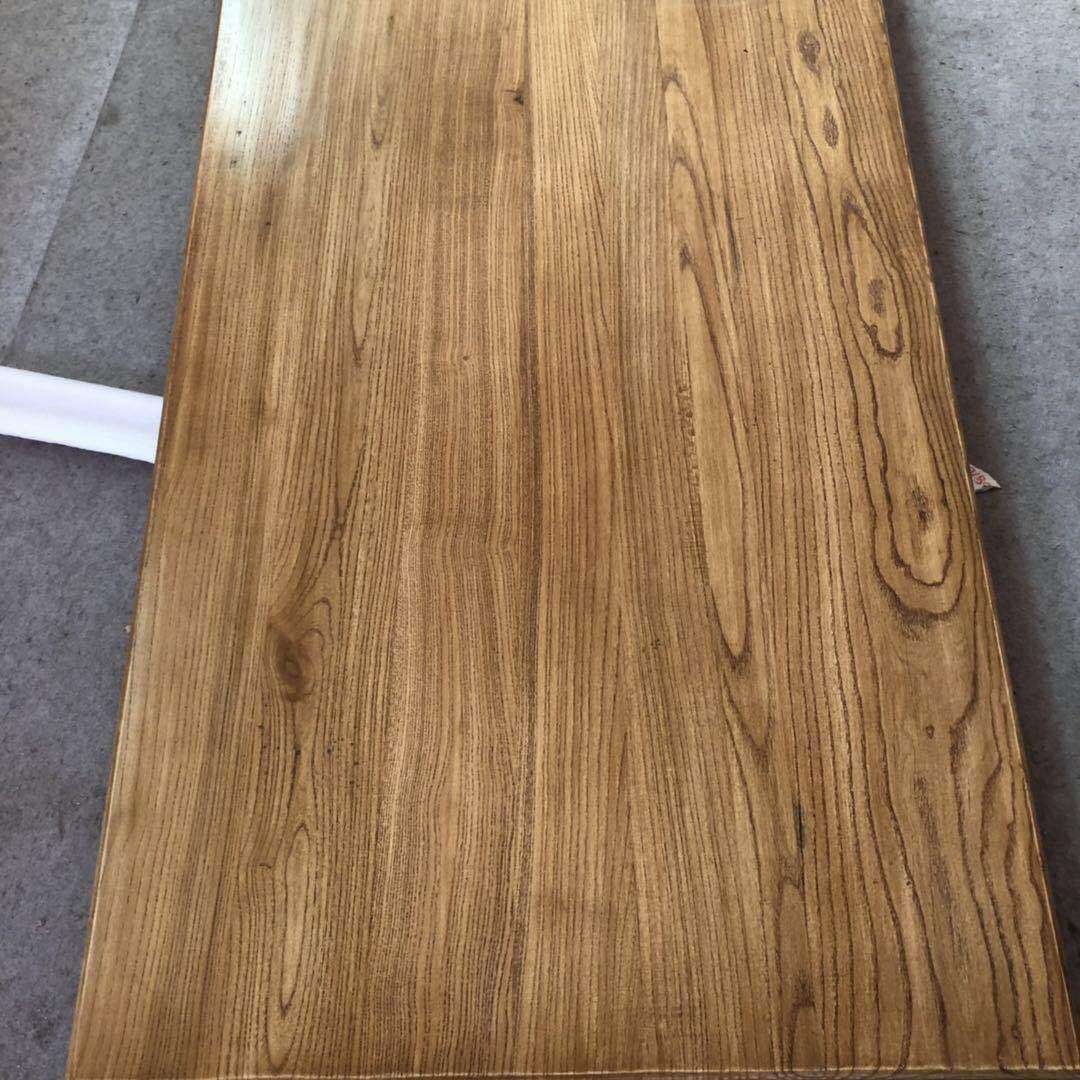 实木板松木老榆木办公桌吧台面长方形原木一字隔板置物架