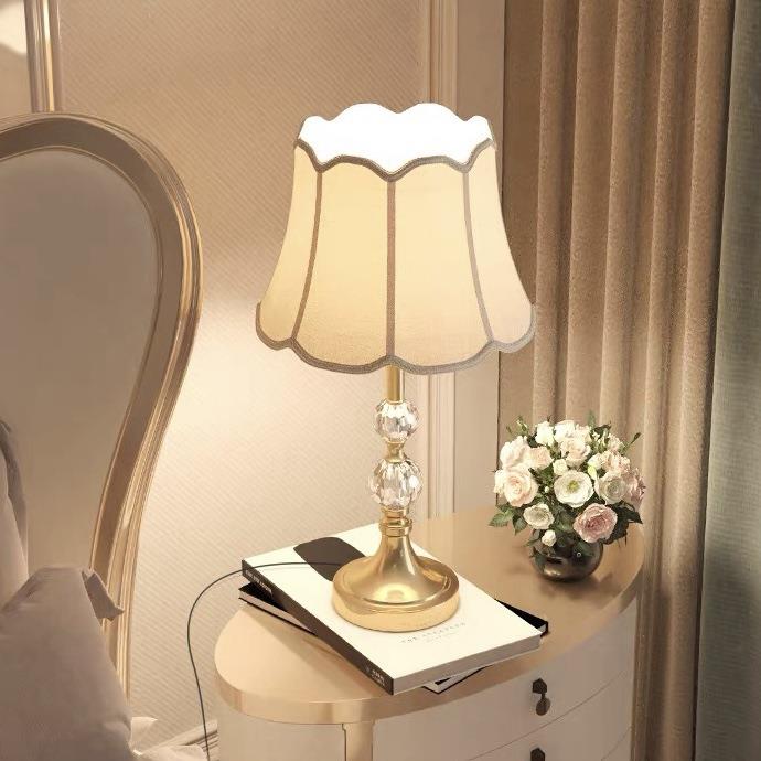 美式仿铜智能高档水晶触摸灯现代简约客厅家用温馨台灯卧室雅之心