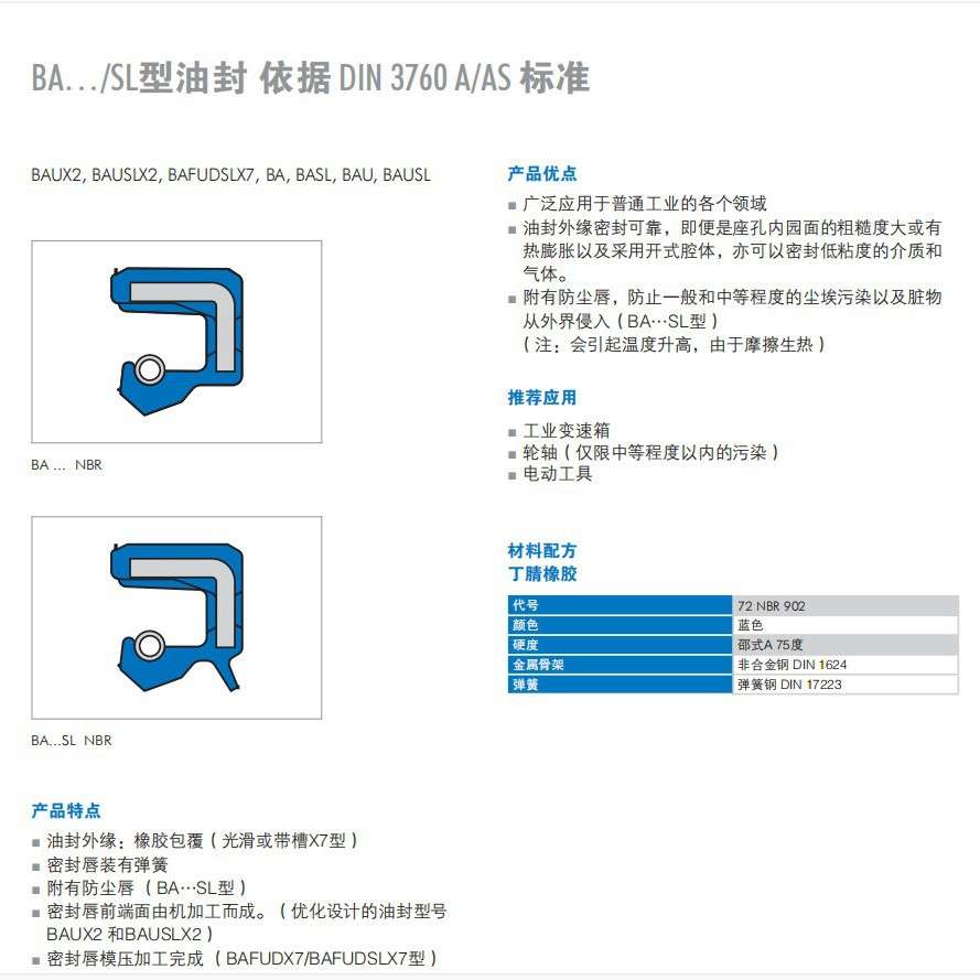 BAUSLX2 德国SIMRIT 进口CFW 75-130-12/8骨架油封
