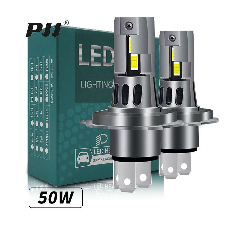 直插式汽车led大灯 h4双灯泡自带解码超亮远近一体 led车灯泡改装