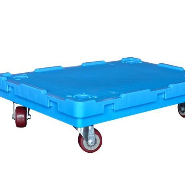 带轮加厚乌龟车 平板托盘车 塑料物流周转车移动托盘万向轮垫仓板