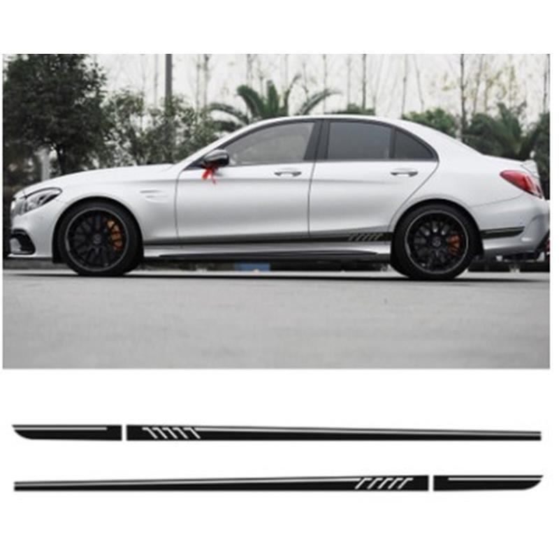 适用于奔驰C级 W204 C63 coupe S204 AMG侧裙车贴贴纸A128