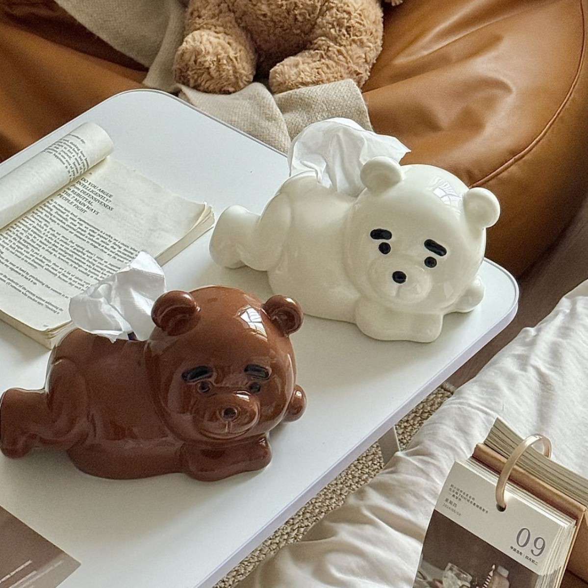 创意陶瓷纸巾盒餐巾纸收纳盒装饰品设计感抽抽纸盒卫生间纸盒