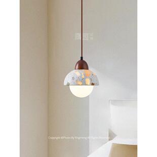 床头吊线灯卧室主卧儿童房玄关高级感小垂线灯法式复古中古风