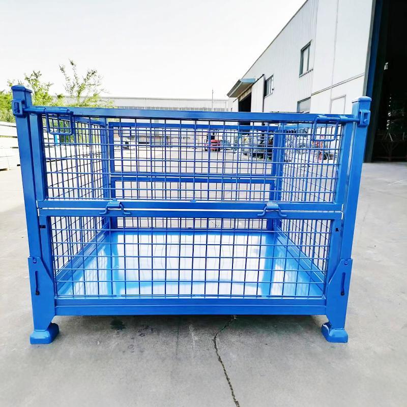 网框铁箱铁框重型仓储笼金属周转箱网格料箱物流框物料框折叠箱