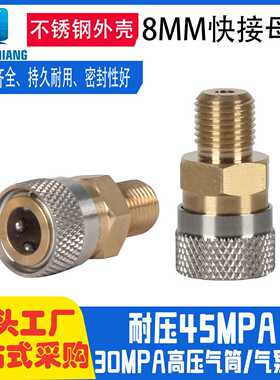 环球款  8mm快接母头不锈钢壳 40mpa高压快速连接头M10*1 1/8bsp