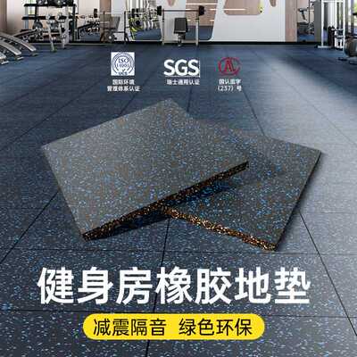 健身房地垫杠铃垫子功能性塑胶地胶垫隔音地垫减震垫橡胶运动地板