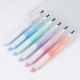 集物社按动中性笔ST笔头黑色速干告别飞白9191刷题笔按动笔补色装