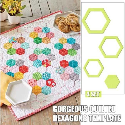 Gorgeous Hexagons Quilt Sewing Template华丽的六边形被子缝模