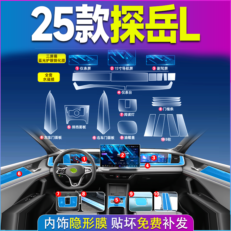 25款大众探岳L中控保护内