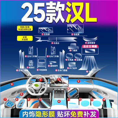 25款比亚迪汉L内饰保护膜dmi