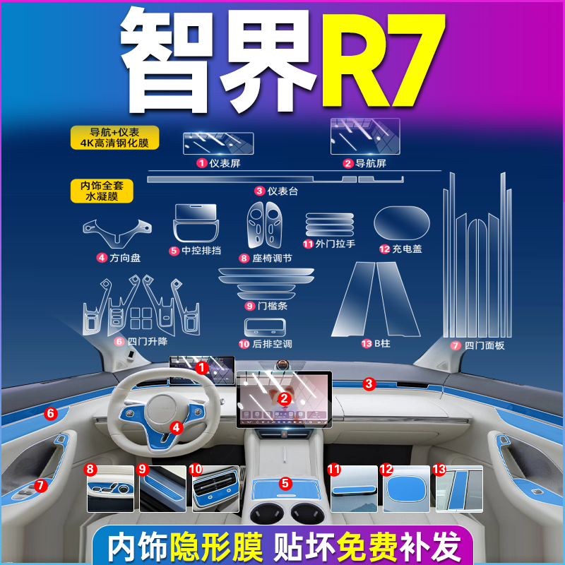 适用华为智界r7内饰屏幕保