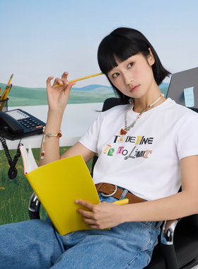 【新品】STAFFROOM  “拼贴日常”凉感速干slogan印花T恤情侣短袖