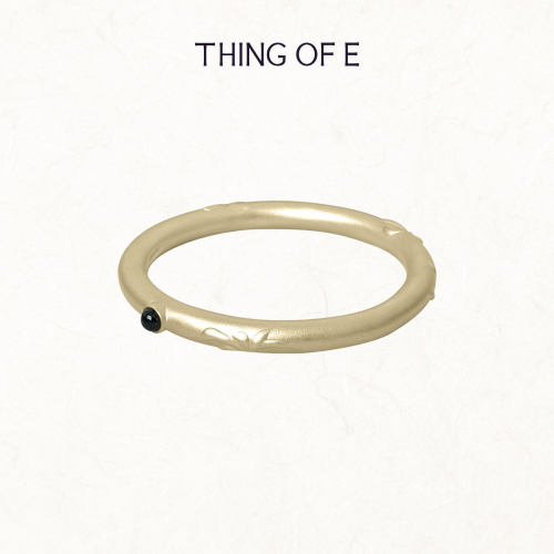 THING OF E寻逸【高雅兰】-兰花浮雕装饰基础手镯高档金银色首饰