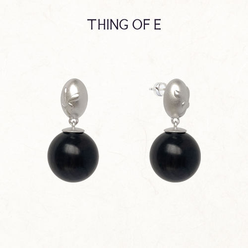 THING OF E寻逸【高雅兰】-兰花浮雕蛋形耳环 时尚耳坠耳饰