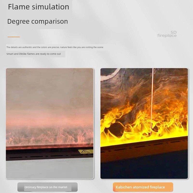 4D雾化数字壁炉大理石图案3D模拟火焰加湿器嵌入家庭客厅火焰装饰