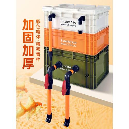 周转箱过滤鱼缸鱼池鱼盆滴流盒过滤器外置过滤盒循环增氧金鱼锦鲤