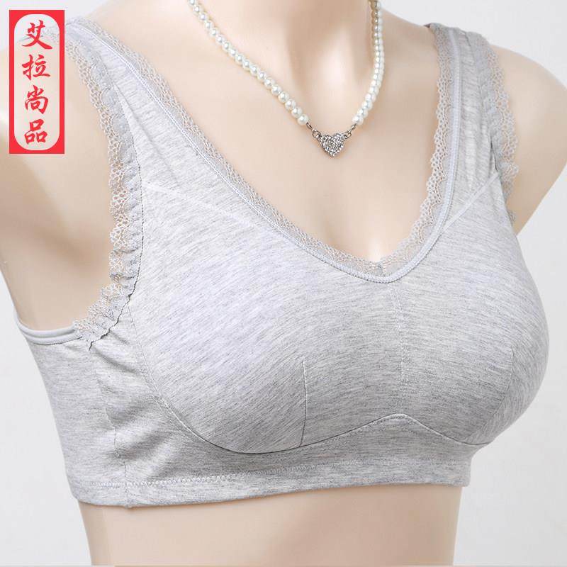 背心式内衣 春夏款无钢圈中老年套头文胸 蕾丝 妈妈舒适薄款胸罩