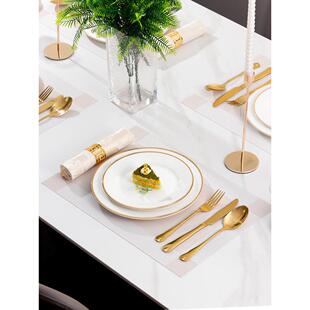 轻奢西餐餐具全套西式餐桌摆件牛排餐盘刀叉盘子套装家用样板间