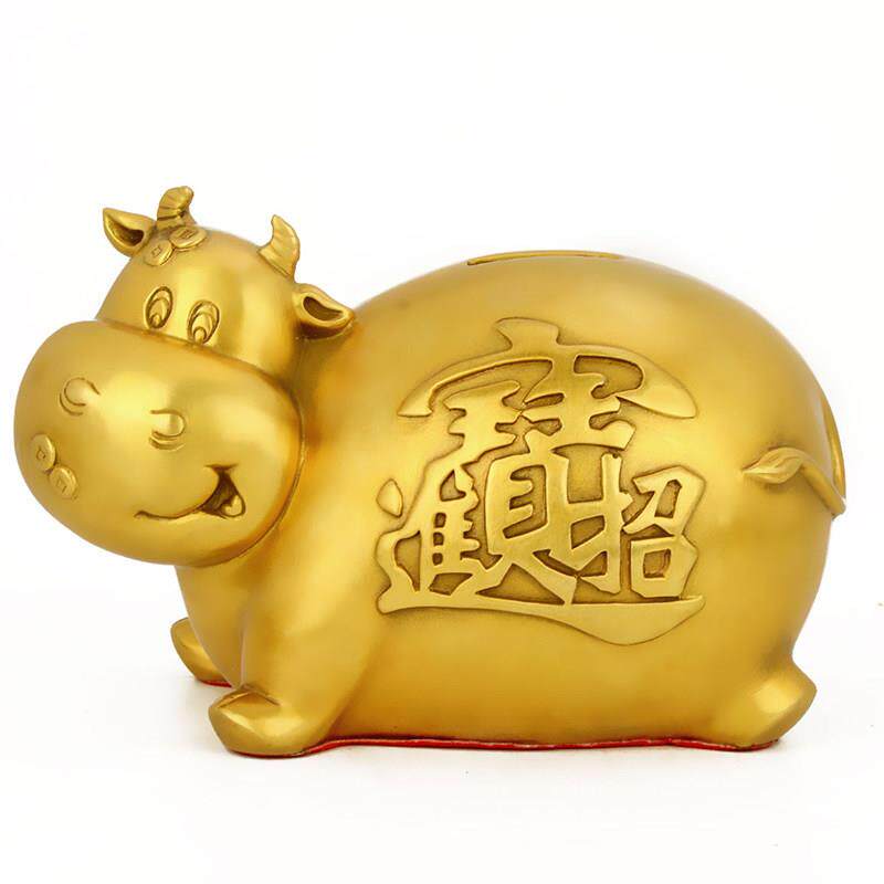 台湾黄铜牛存钱罐2025年新款萌金牛猪摆件存取设计蓄罐儿童创意