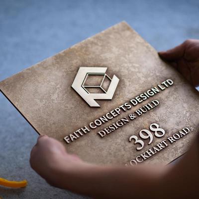 有招派黄铜门牌定制招牌金属方型浮雕牌别墅公司门头创意广告牌