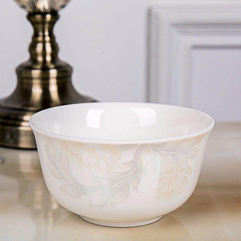 4.5英寸金钟碗陶瓷碗家用餐具欧式骨瓷组合碗筷景德镇瓷器10个装,餐饮具,碗,淘宝优惠券,粉丝福利购,淘宝优惠卷