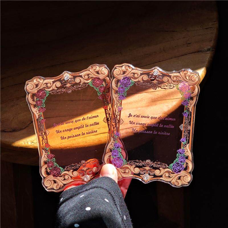 原创欧式拍立得明信片相框3寸照片谷美二次元小卡展示框插卡立牌