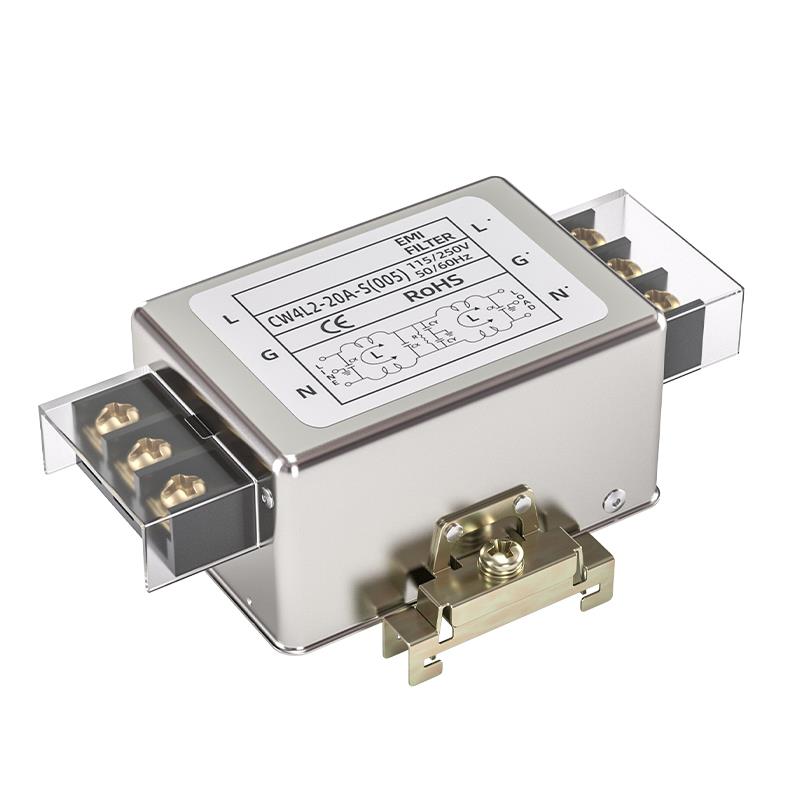 单相220电源滤波器CW4L2-3/6/10/20/30/40A-S(005)双极导轨端子台