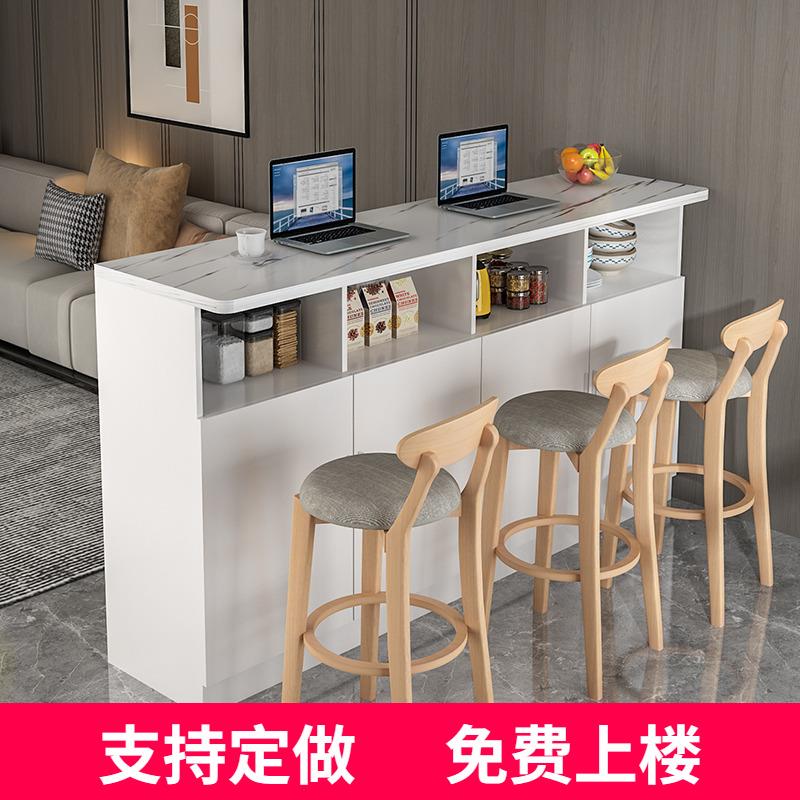 家用吧台桌厨房饭厅隔断柜多功能玄关柜现代简约小吧台靠墙高脚桌