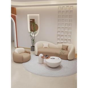 创意弧形沙发设计师美容院服装店休息区接待室洽谈小户型民宿沙发