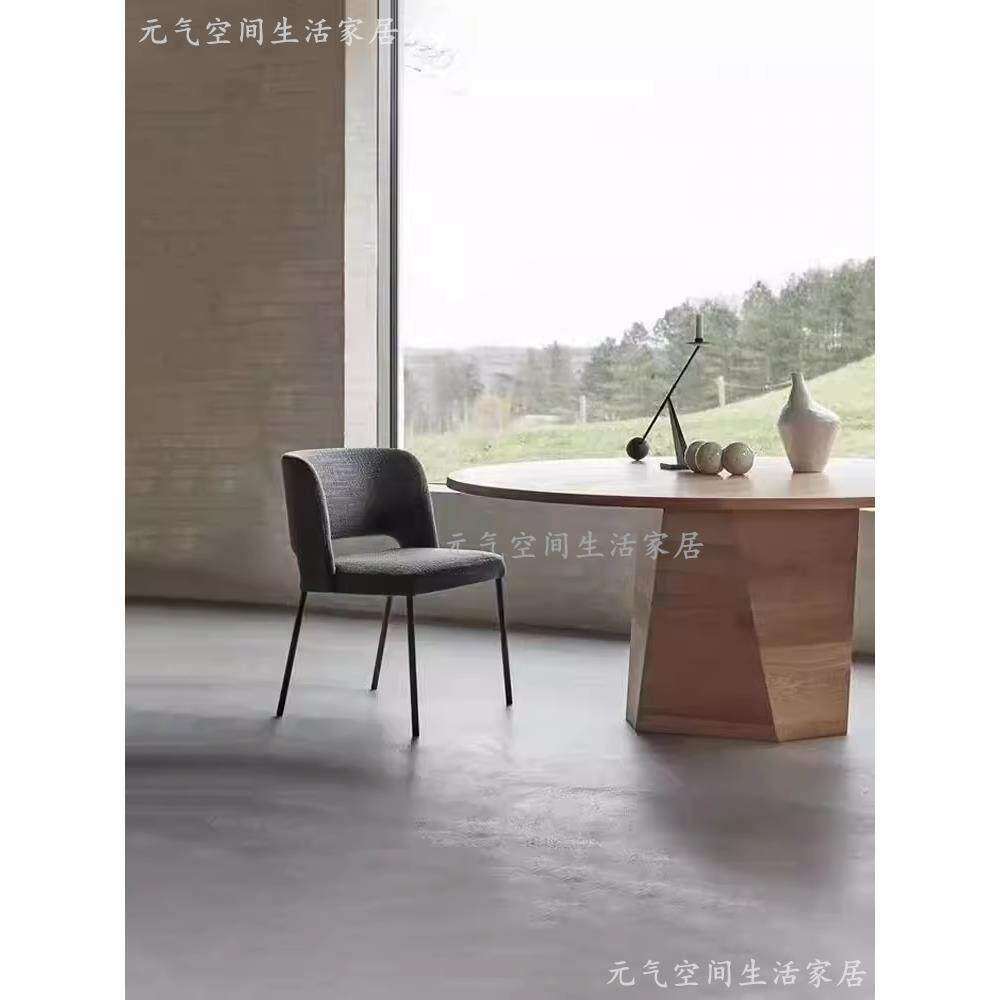 北欧简约餐椅棉麻靠背椅餐桌椅复古休闲洽谈椅设计师麻布椅子