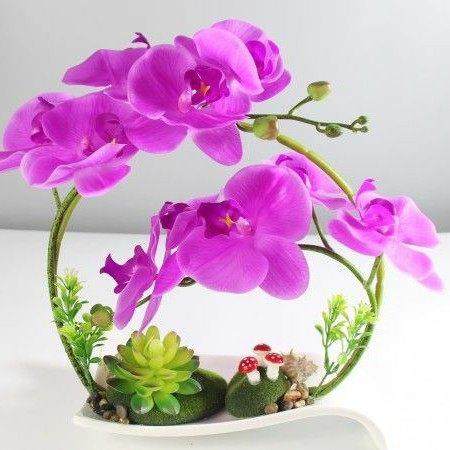 蝴蝶兰人造花假花装饰客厅咖啡桌电视柜高雅可及豪华家居装饰盆栽,家居饰品,仿真花/假花,淘宝优惠券,粉丝福利购,淘宝优惠卷