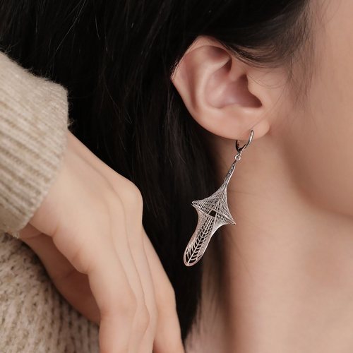 925银耳饰十字镂空造型莫比乌斯耳扣百搭民族风耳环个性 E26478