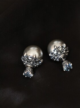 S925银鸢尾花施家珠耳环小众设计感耳饰耳钉 E24026