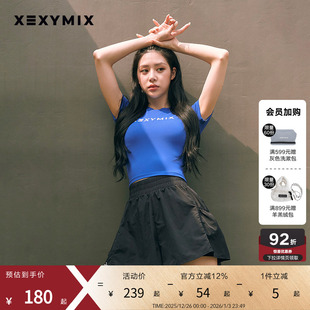 瑜伽健身T恤 女修身 FXAA5203T 印花运动T恤短袖 xexymix杰克茜女装