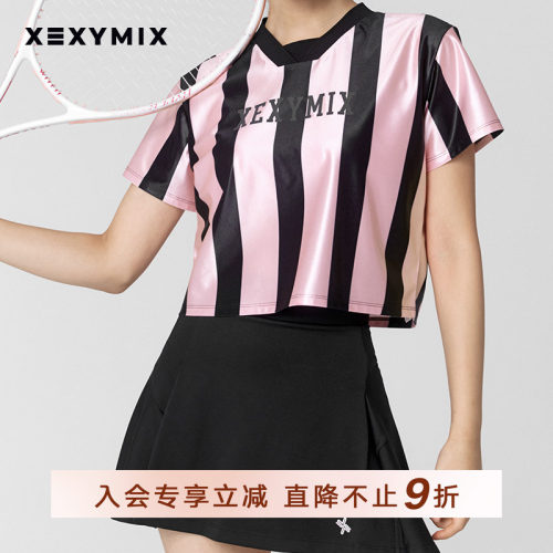 xexymix竖条纹宽松短袖T恤