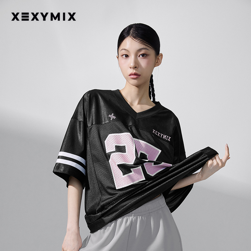 xexymix印花篮球风宽松短袖T恤