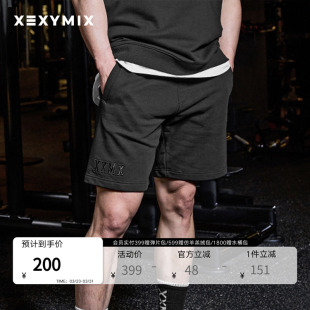 xexymix杰克茜韩国进口男法式 FXPC2224H 毛圈刺绣日常休闲运动短裤