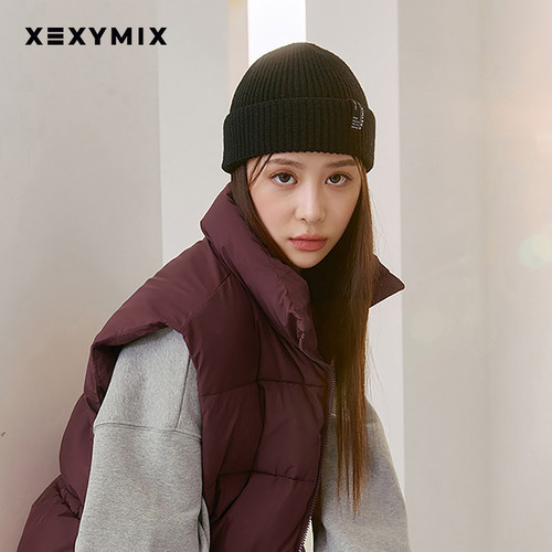 xexymix小标纯色针织帽
