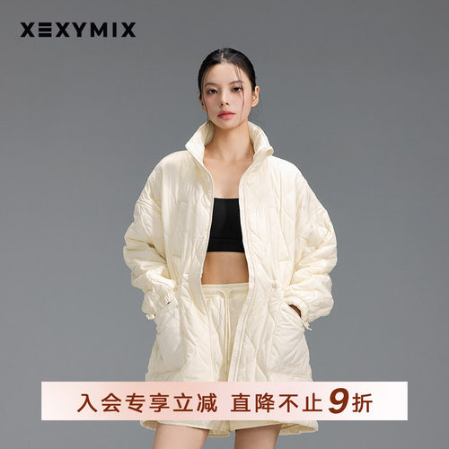 xexymix腰部抽绳大廓形绗缝棉服