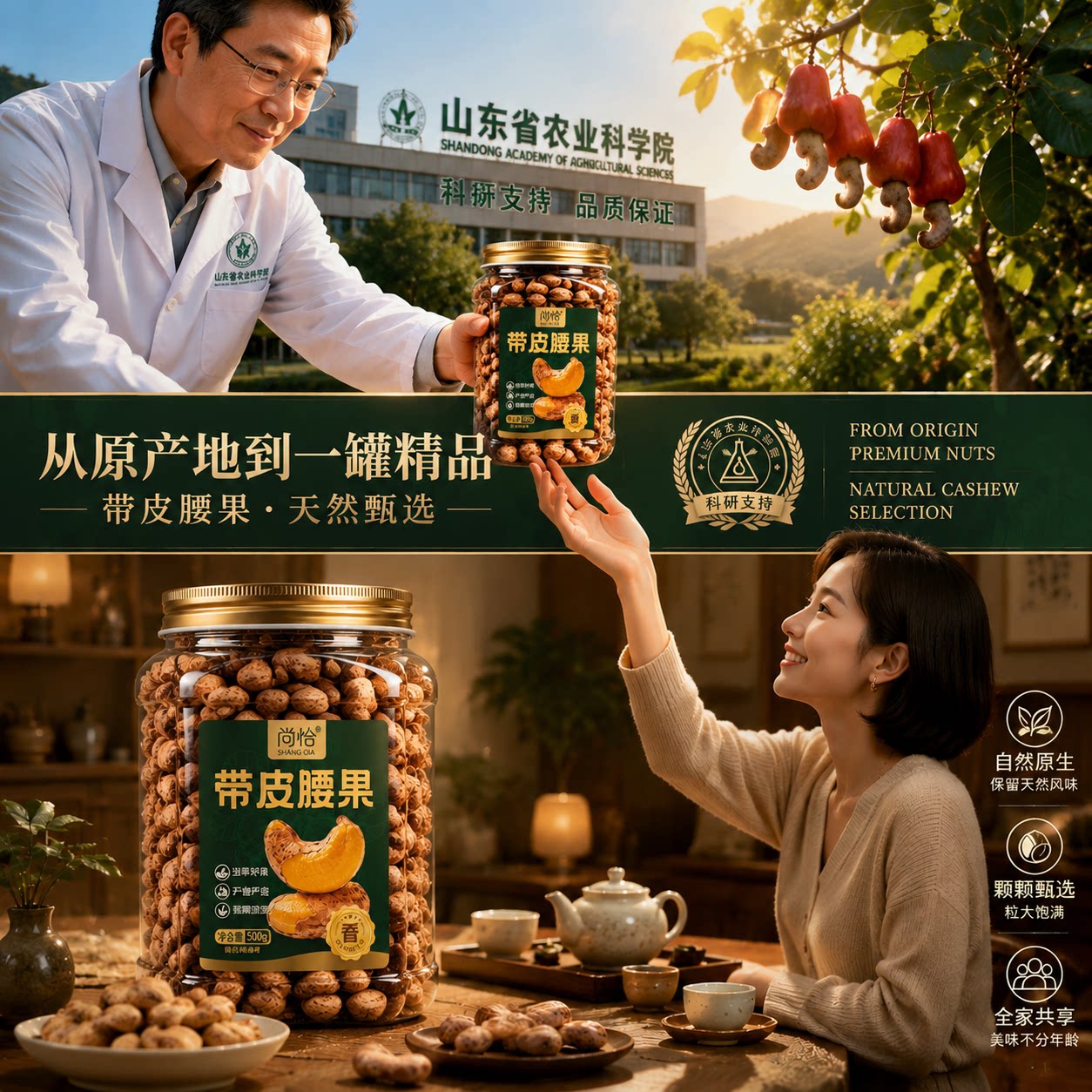 科研特供精品特大颗粒紫皮腰果仁图片