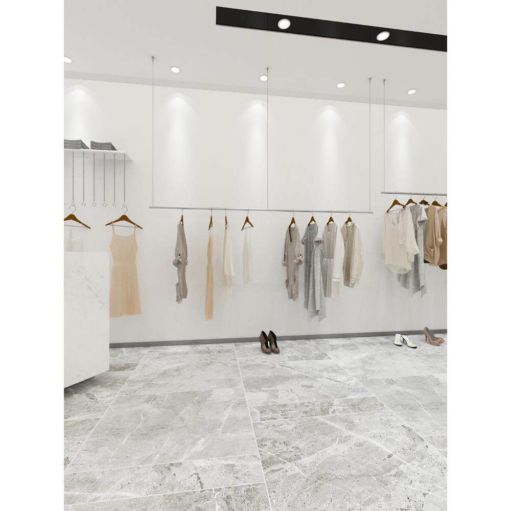 男女服装店挂衣杆悬挂式吊顶吊杆不锈钢展示架衣架货架上墙吊架