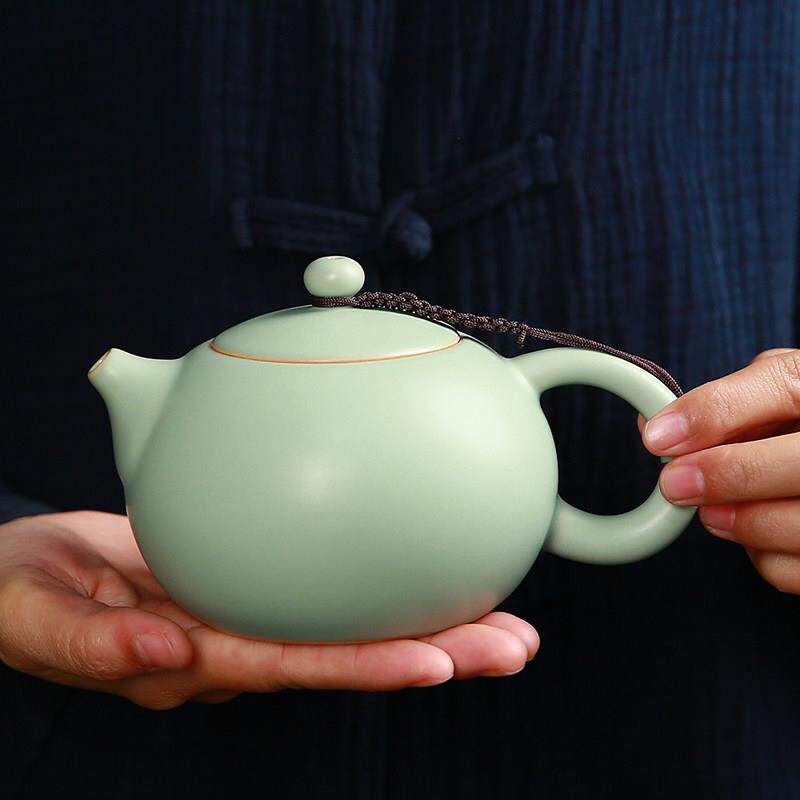 汝窑茶壶大号西施壶 办公冰裂开片可养汝瓷陶瓷手工单壶功夫茶具
