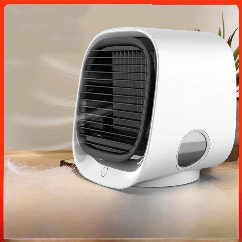 跨境出口新型迷你冷风机循环风机加湿风机便携式桌面办公家用空调