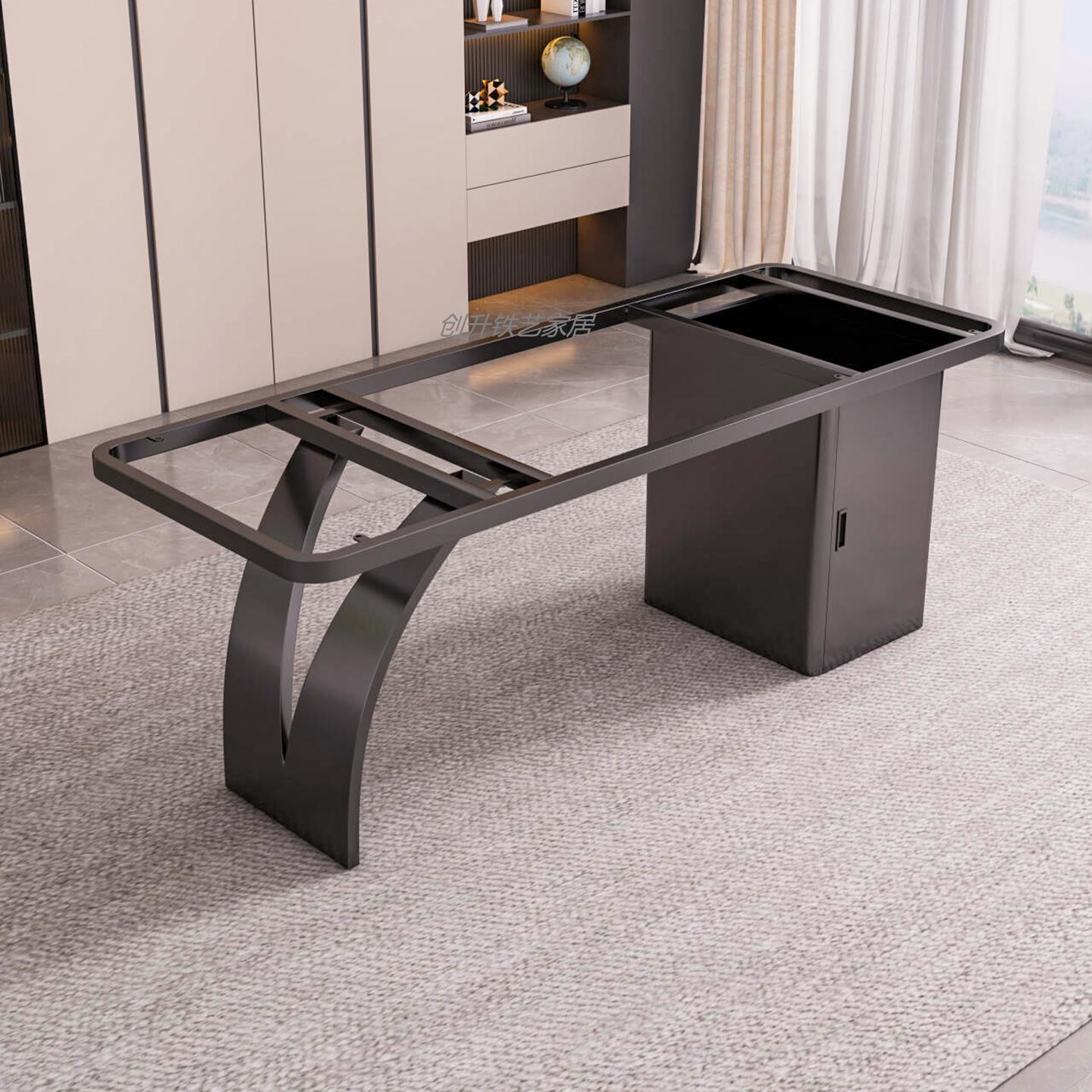 岩板茶台支架不锈钢桌脚大理石底座奢石茶桌架子阳台泡茶桌金属腿