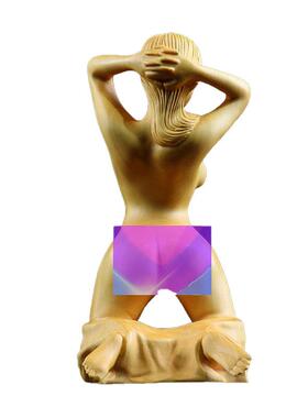 黄杨木雕裸女美女手把玩件女士汽车摆件精品车载手把件男士工艺品
