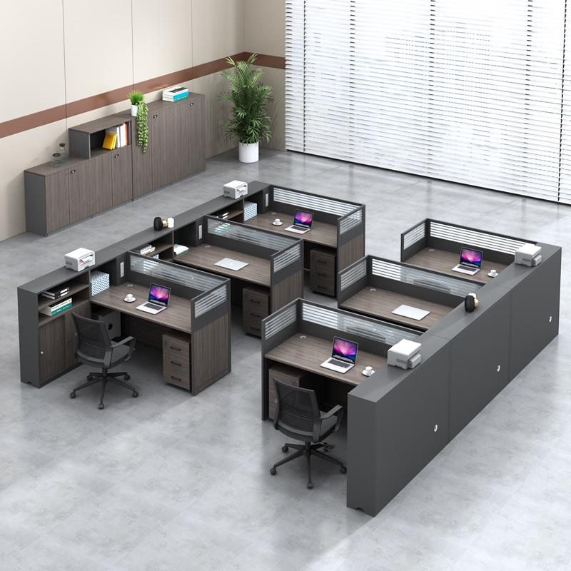 职员办公桌椅组合简约现代办公室员工2人4人屏风卡位公司财务桌