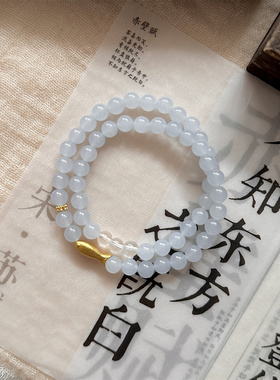 【观粼】一味良方原创蓝色手串百搭小鱼手链小众配饰手工串珠